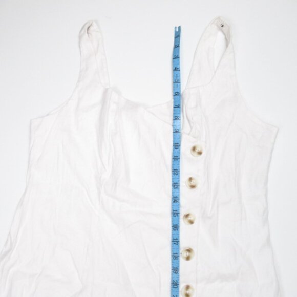 By Anthropologie Sleeveless Linen Button Wrap Midi Dress White 1X Plus - Picture 6 of 12